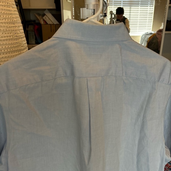 croft barrow Easy Care 100% Cotton Baby Blue Dress Shirt Short Sleeve Sz M 15-16 - Picture 5 of 14